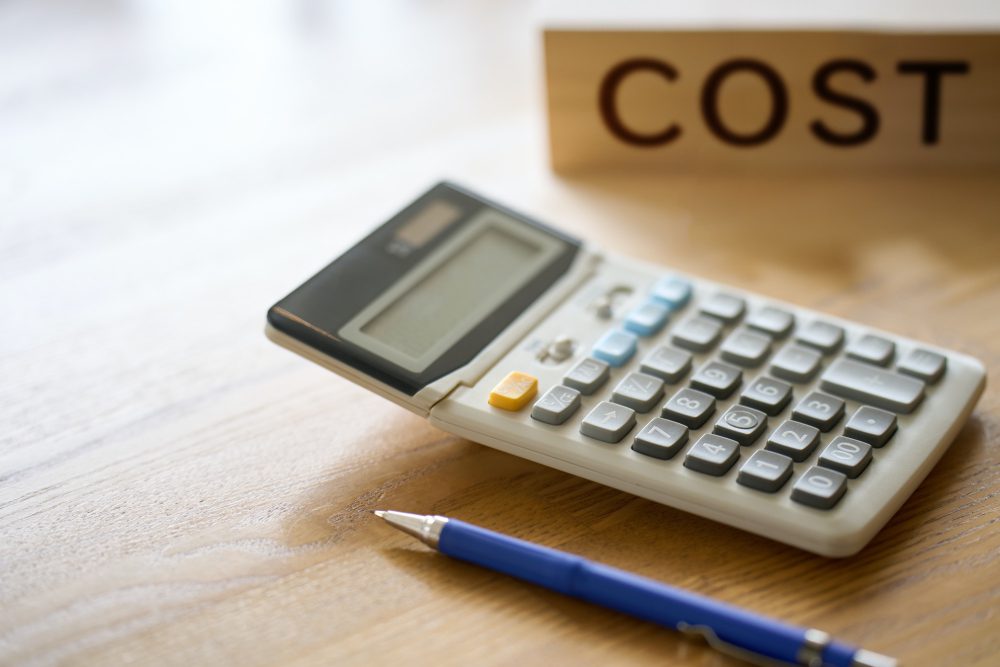 Image of a calculator for calculating costs